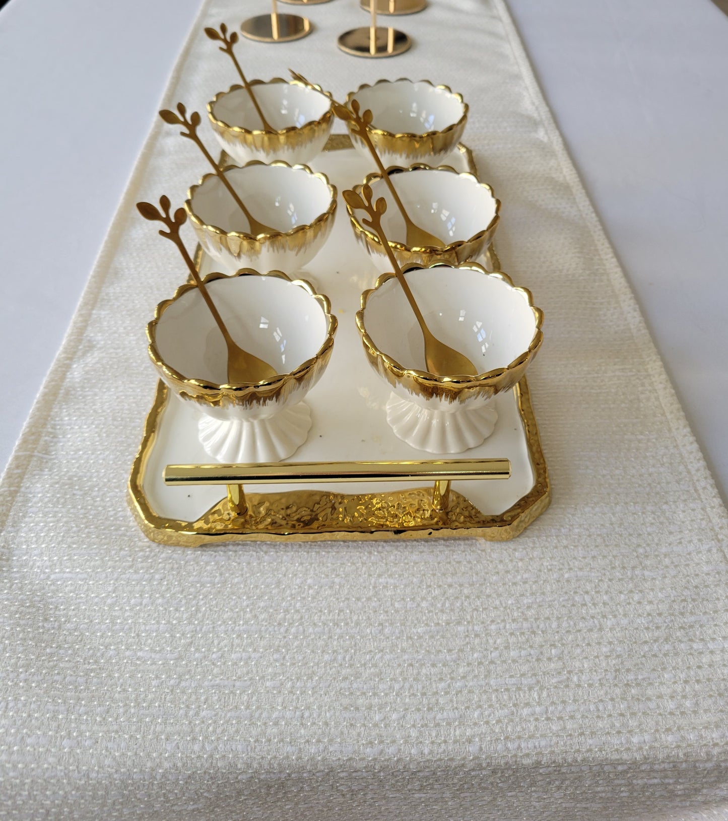 Tweed cream Table Runner