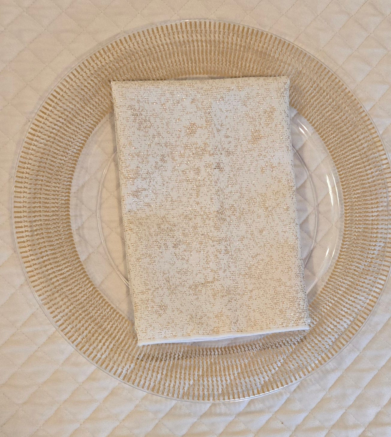 Napkin Versailles White Gold