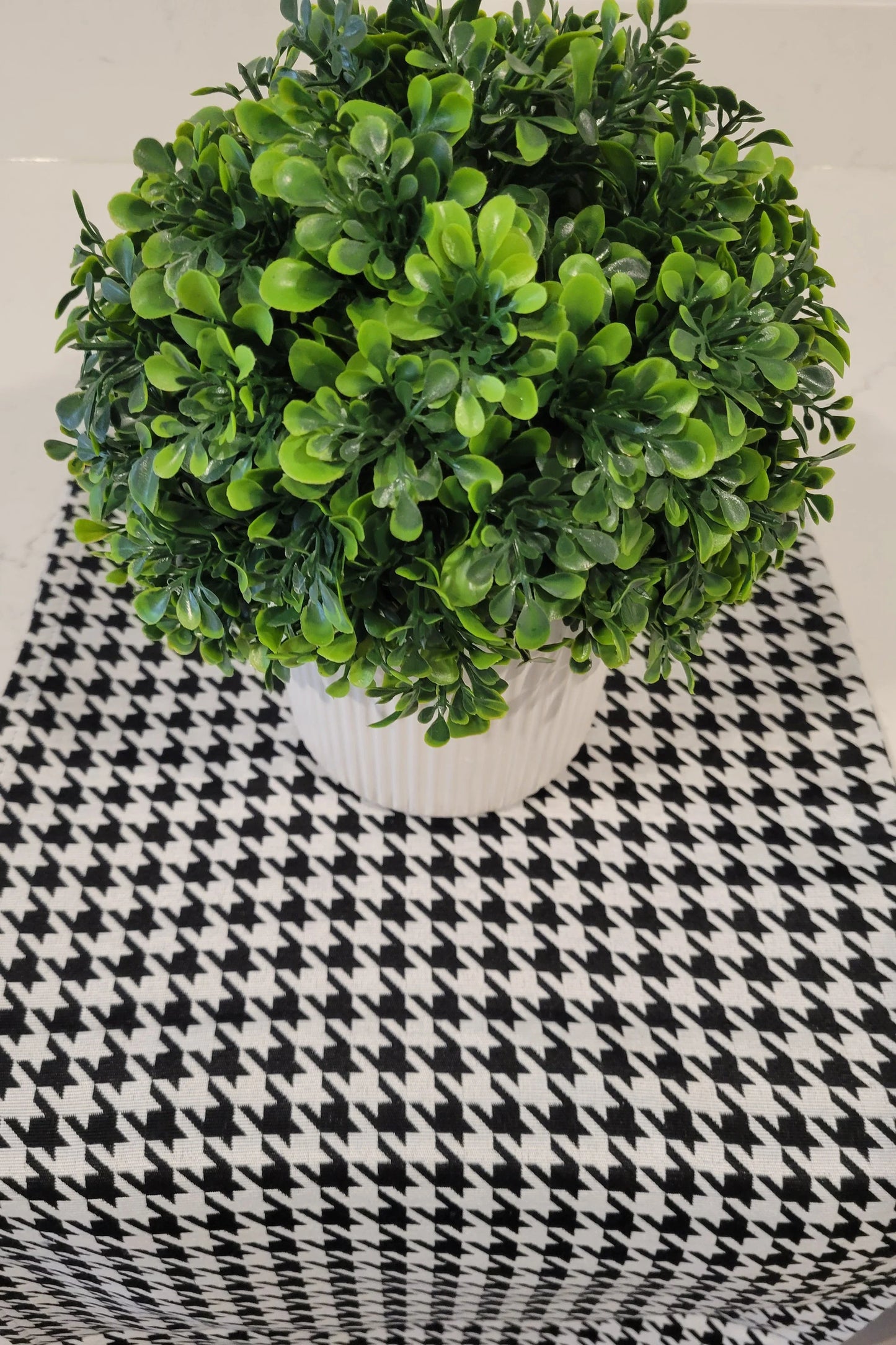 Houndstooth Black Table Runner